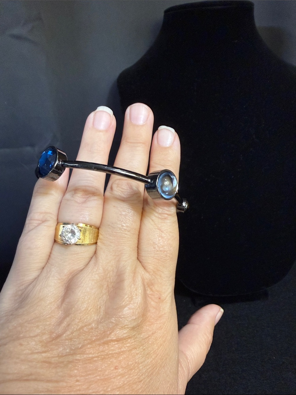 Chico's Double-Headed bracelet with Blue,White and Black Stones